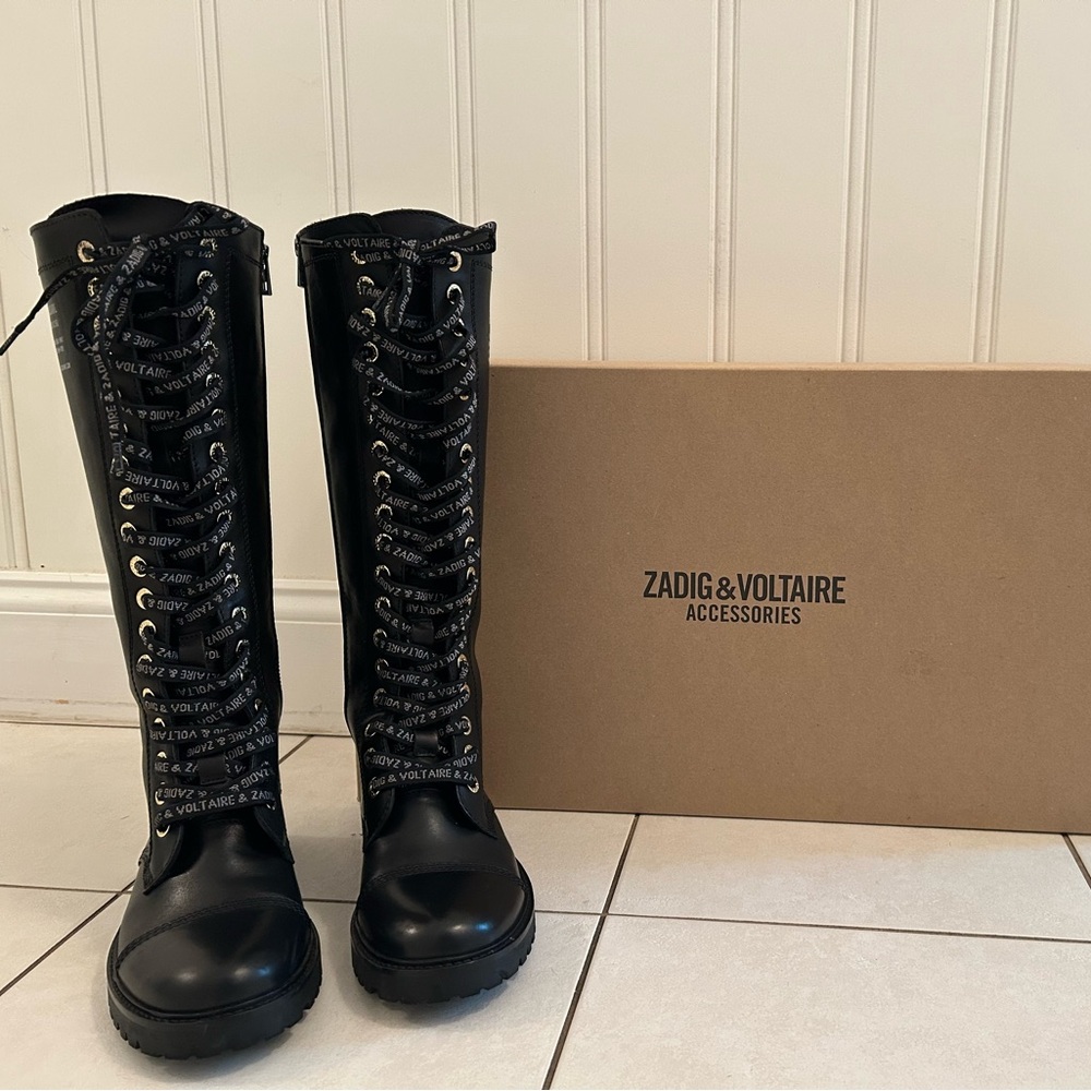 Zadig & Voltaire Black Combat Boots